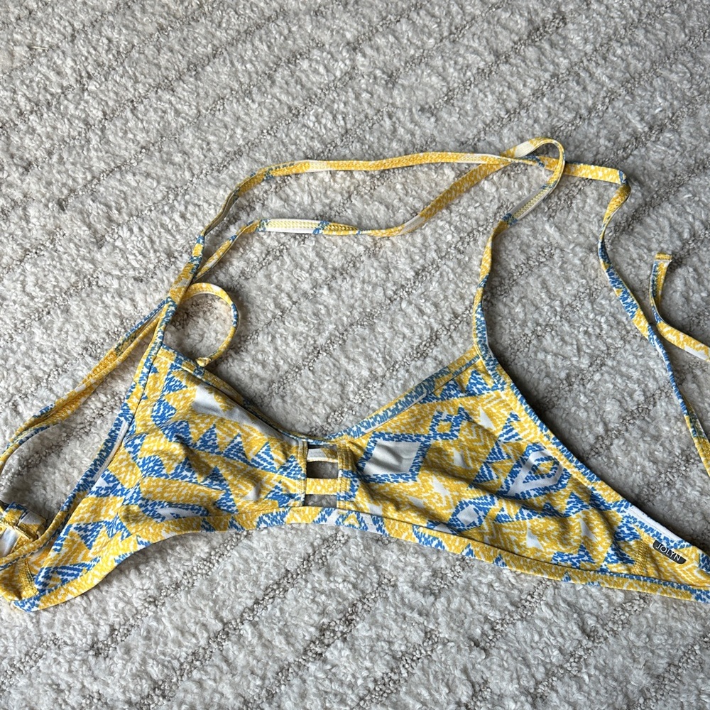 Jolyn Clothing Tomcat Yellow and Blue Bikini size large